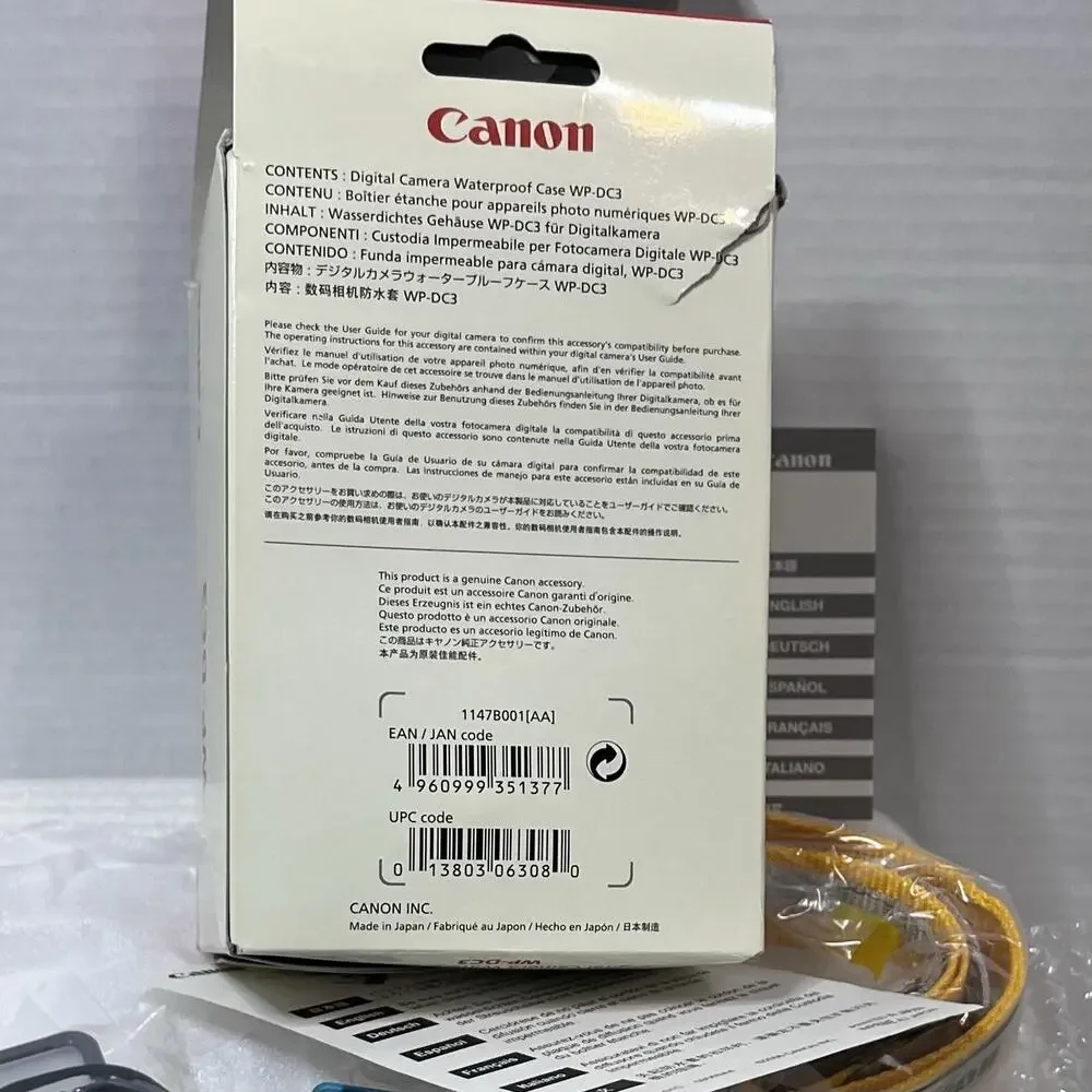 Genuine Canon WP-DC3 Digital Camera WaterProof Case 40M/130ft New In Box